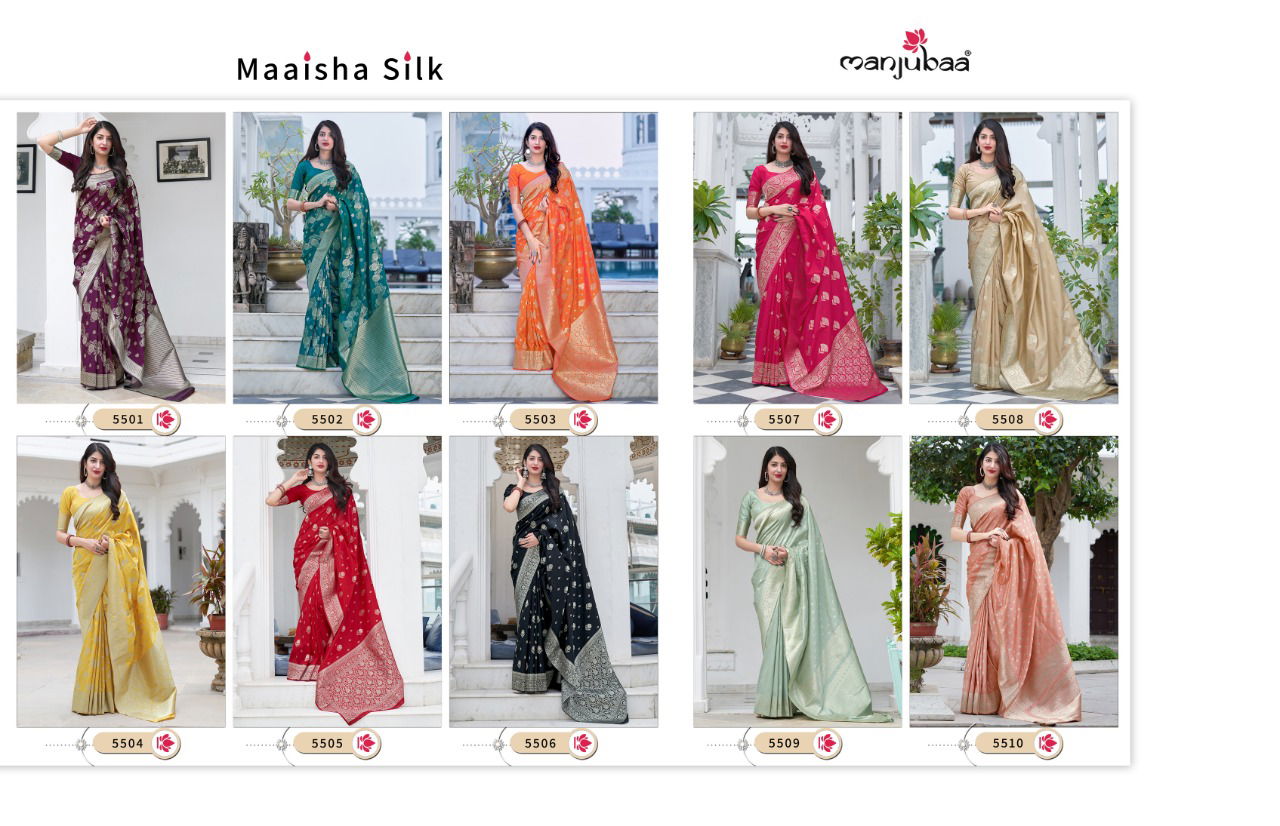 Majubaaa Maaisha Festive Wear Banarasi Silk Designer Fancy Saree Collection